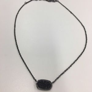 Kendra Scott Elisa Pendant necklace in black drusy